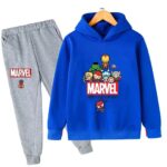 Marvel Chibi Superheroes Graphic Blue Gray Boys' Hoodie Set