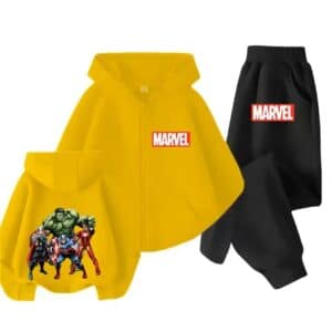 Marvel Comics Heroes Graphic Yellow Black Boys' Hoodie Set