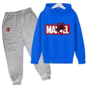 Marvel Comics Spider-Man Blue Gray Hoodie Set for Children