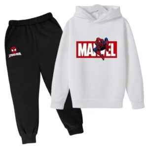 Marvel Comics Spider-Man White Black Hoodie Set for Boys