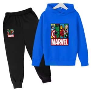 Marvel Comics Superheroes Blue Black Children's Hoodie Set