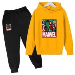 Marvel Comics Superheroes Yellow Black Children's Hoodie Set