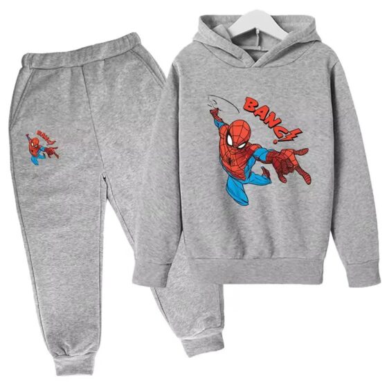 Marvel Hero Spider-Man Action All-Gray Boys' Hoodie Set