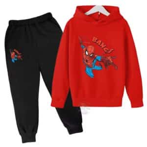 Marvel Hero Spider-Man Action Red Black Boys' Hoodie Set