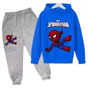 Marvel Hero Spider-Man Web Swing Blue Gray Boys' Hoodie Set