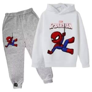 Marvel Hero Spider-Man Web White Gray Children's Hoodie Set