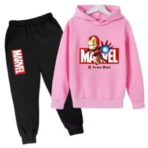 Marvel Iron Man Blast Art Pink Black Children's Hoodie Set