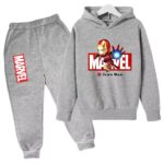 Marvel Iron Man Blast Chibi All-Gray Kids Hoodie Set