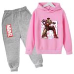 Marvel Iron Man Hero Blast Pose Pink Gray Boys' Hoodie Set