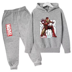 Marvel Iron Man Heroic Pose All-Gray Children's Hoodie Set