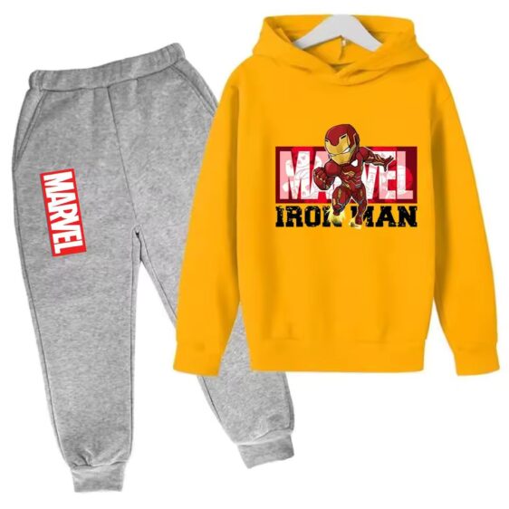 Marvel Iron Man Mark 85 Suit Yellow Gray Boys' Hoodie Set