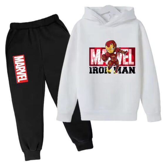 Marvel Iron Man Mark 85 White Black Hoodie Set for Children