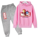 Marvel Iron Man Repulsor Blast Pink Gray Hoodie Set for Kids
