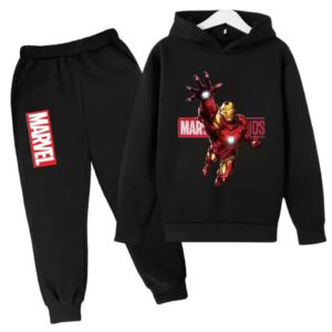 Marvel Iron Man Stark Tech All-Black Hoodie Set for Children