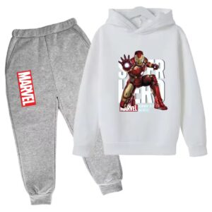 Marvel Iron Man Super Hero White Gray Children's Hoodie Set