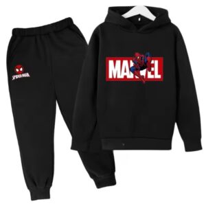 Marvel Spider-Man Head Logo All-Black Children's Hoodie Set