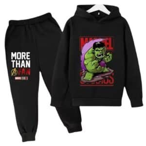 Marvel Studios Chibi Hulk All-Black Children's Hoodie Set