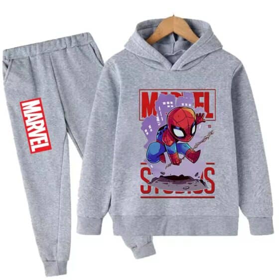 Marvel Studios Chibi Spider-Man Gray Children's Hoodie Set