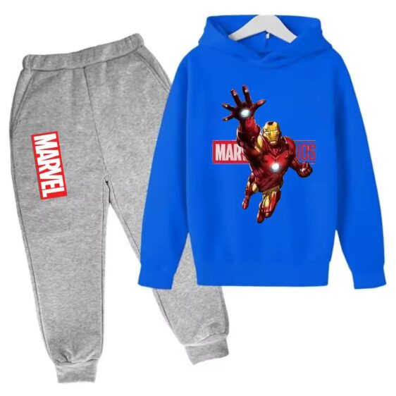 Marvel Studios Flying Iron Man Blue Gray Boys' Hoodie Set