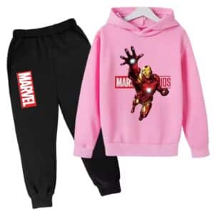 Marvel Studios Flying Iron Man Pink Black Boys' Hoodie Set