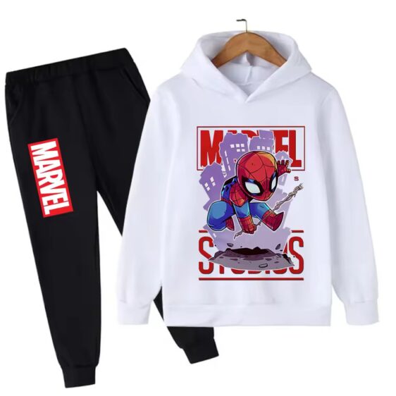 Marvel Studios Hero Spider-Man White Black Boys' Hoodie Set