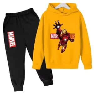 Marvel Studios Iron Man Flight Yellow Black Kids Hoodie Set