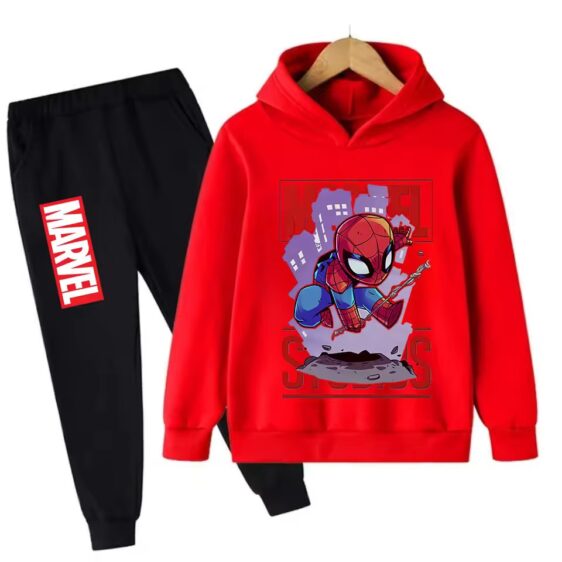 Marvel Studios Spider-Man Red Black Hoodie Set for Kids