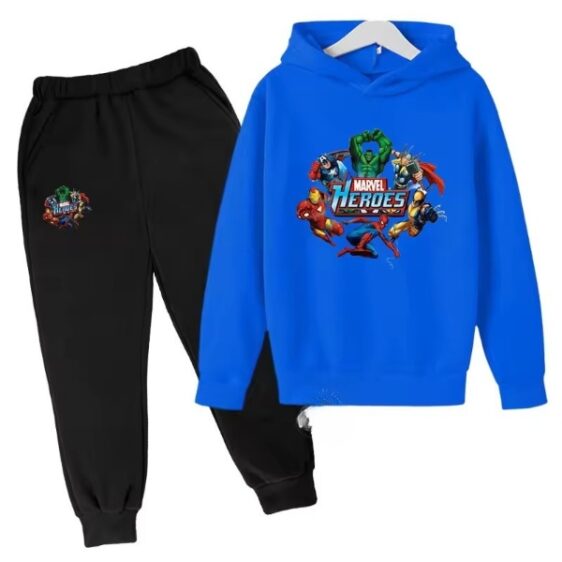 Marvel Team Heroes Hero Squad Blue Black Hoodie Set for Boys