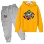 Marvel Team Heroes Squad Graphic Yellow Gray Kids Hoodie Set