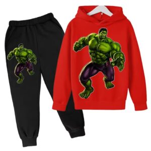 Marvel The Hulk Battle Pose Red Black Hoodie Set for Children