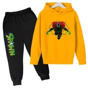 Spawn Glowing Hands Yellow Black Hoodie Set for Children