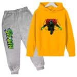 Spawn Red Cape Metal Chain Art Yellow Gray Boys' Hoodie Set