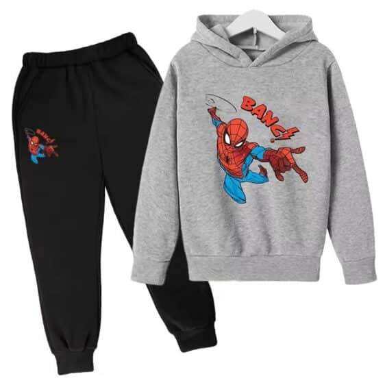 Spider-Man Bang! Comics Gray Black Hoodie Set for Children