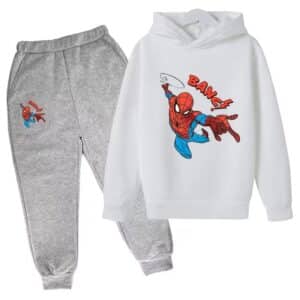 Spider-Man Bang! Comics White Gray Hoodie Set for Children