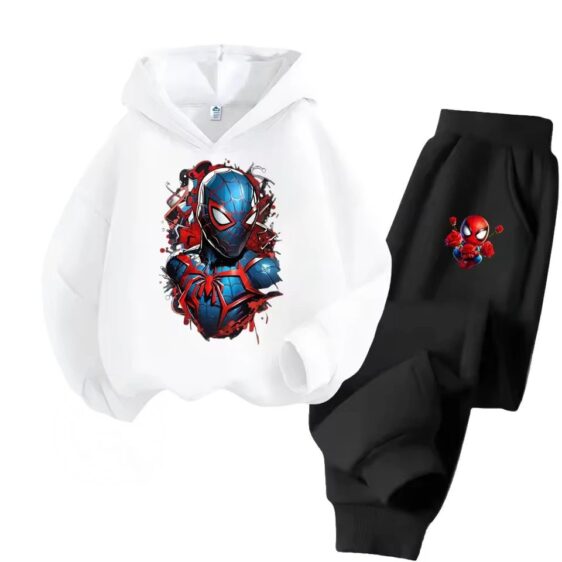 Spider-Man Futuristic Suit White Black Boys' Hoodie Set