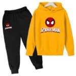 Spider-Man Head Icon Yellow Black Children's Hoodie Set