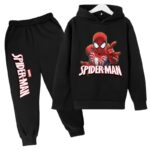 Spider-Man Hero Battle Pose All-Black Kids Hoodie Set