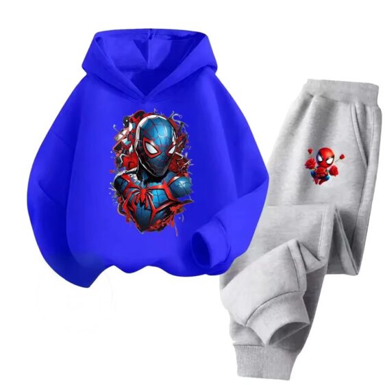 Spider-Man Miles Morales Suit Blue Gray Boys' Hoodie Set