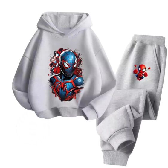 Spider-Verse Miles Morales Gray Children's Hoodie Set