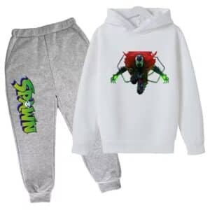 Superhero Comics Spawn Graphic White Gray Kids Hoodie Set