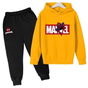 Web Slinging Spider-Man Yellow Black Children's Hoodie Set