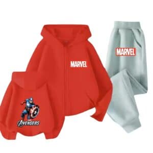 First Avenger Captain America Red Gray Boys' Zip Hoodie Set