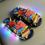 Black Spiderman Comic Burst Artwork Kids Sandals Shoes