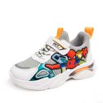 Cool Spiderman Orange Pull Tabs Hero Design White Kids Shoes