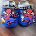 Happy Baby Spiderman 3D Design Blue Kids Clogs Shoes