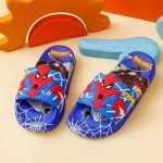 Hero Spiderman Web Graphic Blue Kids Sandals Shoes