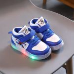 Marvel Hero Spiderman Web Blue White Light-Up Kids Shoes