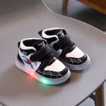 Spiderman Action Web Print Black White Light-Up Kids Shoes